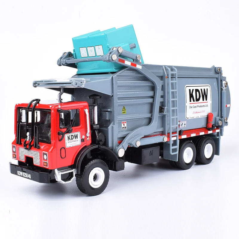 

Alloy Diecast Barreled Garbage Carrier Truck 1:24 Waste Material Transporter