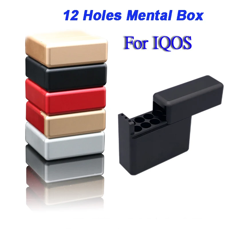 

12 Holes Protective Sleeve Aluminum alloy Cigarette Case For Iqos 12 Holes Cigarette Storage Box Holder
