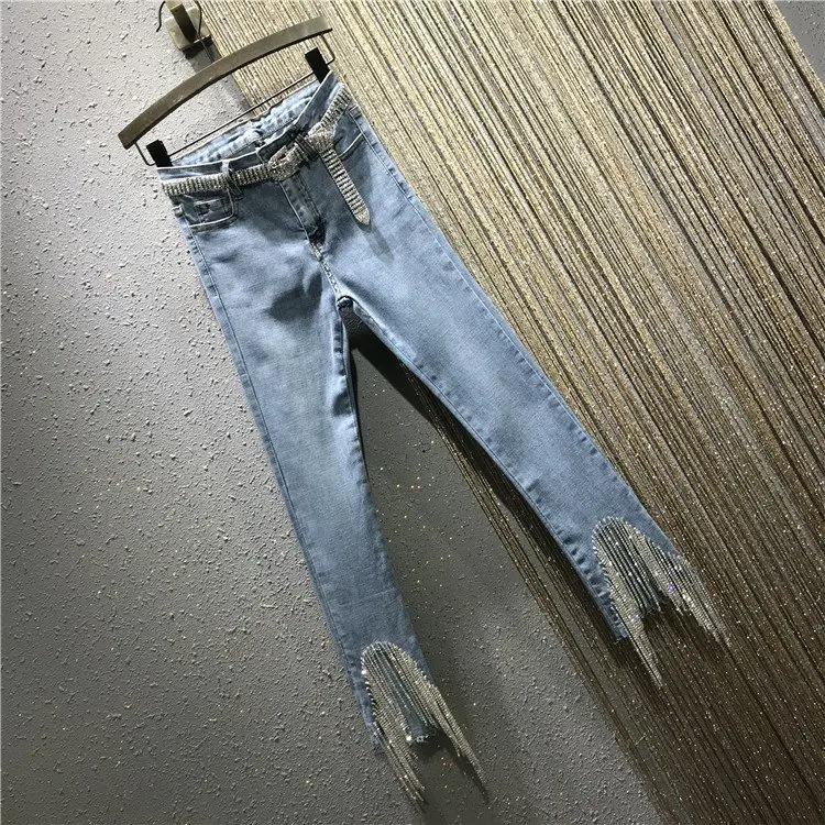 Liushuishuidian укороченные джинсы для женщин весной и летом 2019