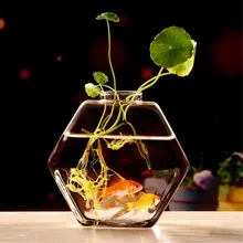 Шестиугольная прозрачная стеклянная ваза гидропонная Цветочная Ваза Висячие круглые стеклянные вазы аквариум Рыбная чаша домашний декоративный террариум