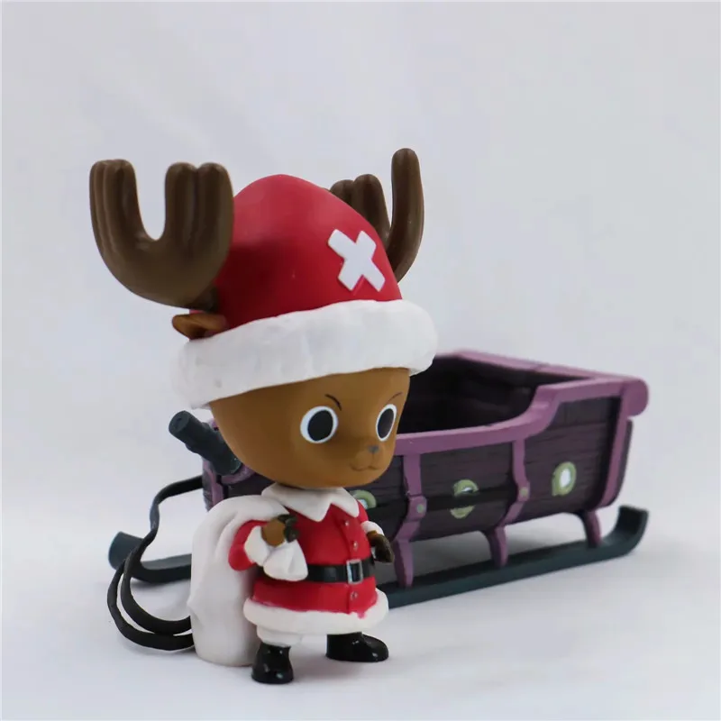 New Christmas One Piece Chopper Action Figure Toys Kawaii Anime Xmas Sled Chopper Figuras Dolls Brinquedos Gift 10cm  (4)