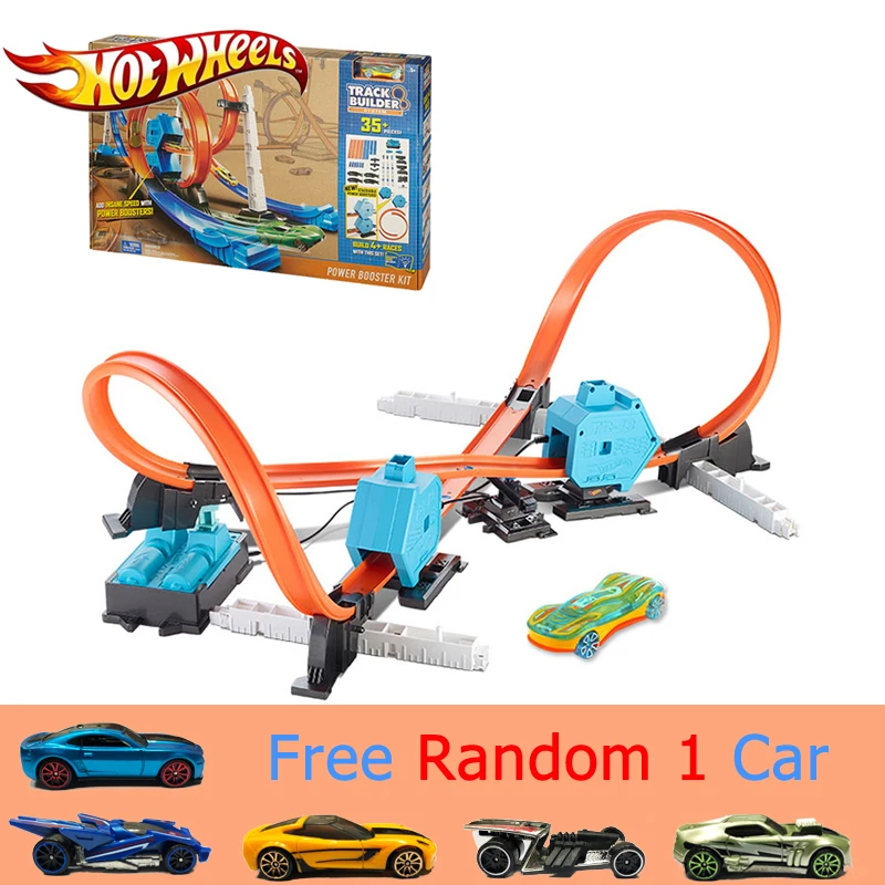 

Hot Wheels Sport Cars 4 Style Track In 1 Children Toy Track Builder Power Booster Kit Carro de brinquedo DGD30 Good Gift for boy