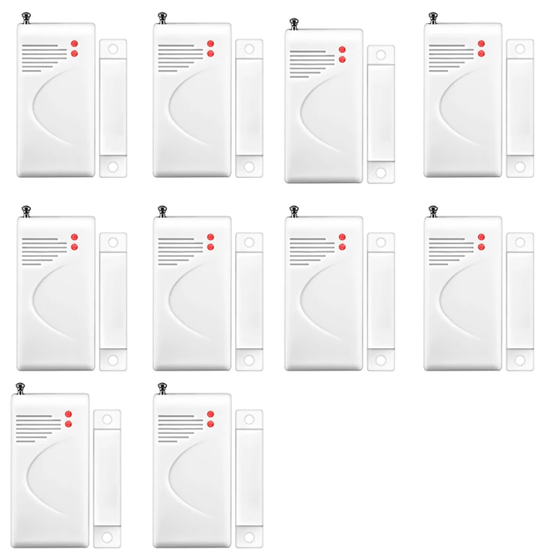 Беспроводной дверной, оконный контакт, датчик зазора, детектор, дверной переключатель 433 МГц с развлекательной антенной, домашняя система охранной сигнализации - Цвет: 10pcs