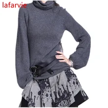 Lafarvie Off Sale Fashion Cashmere Blended Full Sleeve Scarf Collar Knitted Winter&Autumn Sweater Women Pullover 6Colors S-XXL