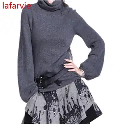 Lafarvie от продажи модные кашемировые смешанные длинный рукав шарф воротник вязаный зима и осень свитер для женщин пуловер 6 цветов S-XXL