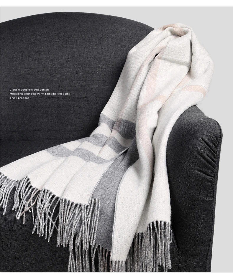 Высокое качество Зима 100% 400 г кашемировые решетки толстые тканые женские модные большие шарфы шаль Пашмина 70x200 см