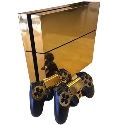 

Gold Skin Sticker for playstation 4 PVC vinyl protector cover Decals for ps4 console and controller sticker for ps4 skin