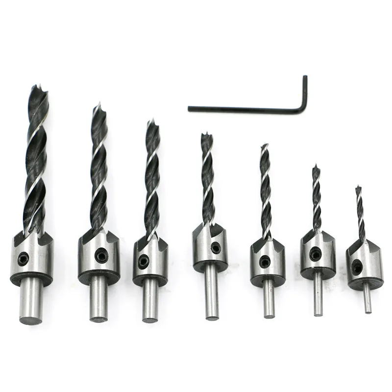 Drill Bit Three Sharp Reamer Carpentry Chamfer Sink Hole Reaming Wood