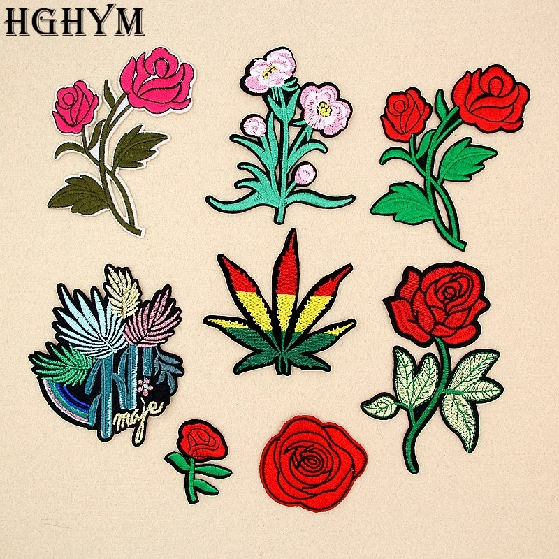 

1Pc Flower Patches Embroidered Appliqued Motif Iron On Patch For Clothing Stickers Shoe Jeans Jacket Sewing Clothes Accessories