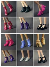 wholesale fashion Children kids baby toys Girls Gift Doll Accessories Mix Style Color20 Pair shoes For Barbie original Dolls 1/6