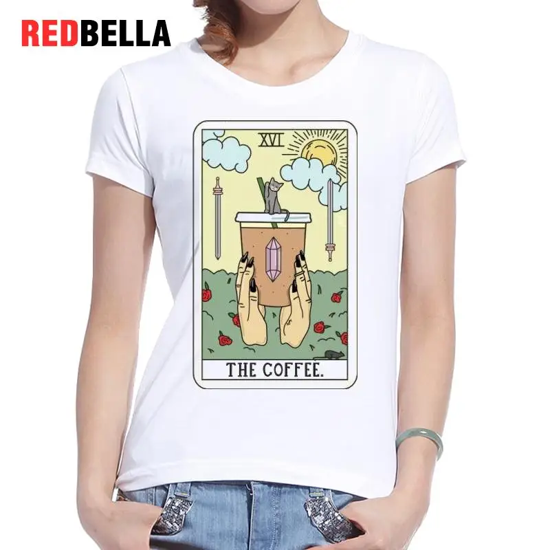 REDBELLA 2017 Лето Harajuku Poleras De Mujer Moda 90 s кошка кофе Графический Тройник Винтаж розовый