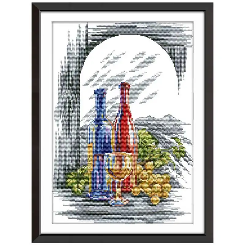 

Wine painting counted printed on the canvas DMC 11CT 14CT DIY handmade kits Chinese Cross Stitch embroidery needlework Sets