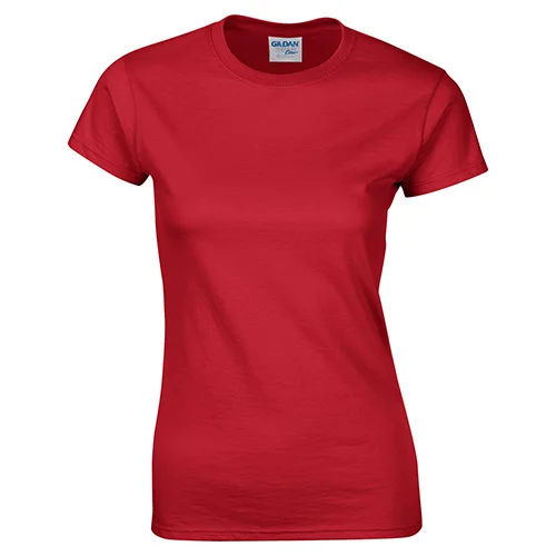 Gildan, высокое качество, 22 цвета, S-XL, простая футболка для женщин, хлопок, эластичные базовые футболки, Женские повседневные топы, футболка с коротким рукавом - Цвет: Red