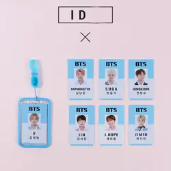 1 шт. Симпатичные KPOP BTS Bangtan обувь для мальчиков альбом бейдж Бизнес ID держатель для карт чехол с средства ухода за кожей шеи шнурки