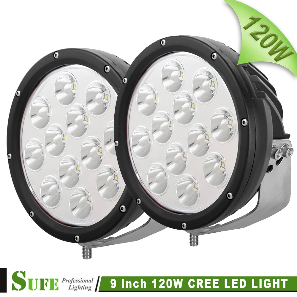 

High Power 2PCS 9 INCH 10WX12PCS 120W CREE LED Driving Light For Off Road Truck Camping 4WD Work Headlight LED Work Lamp