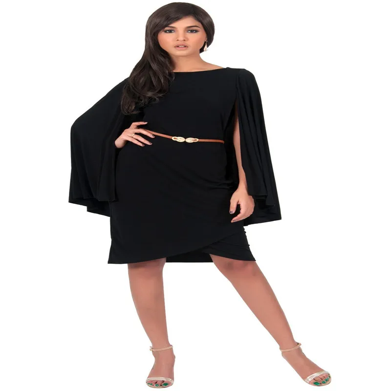 High quality sexy British fashion color dress with belt Cloak |