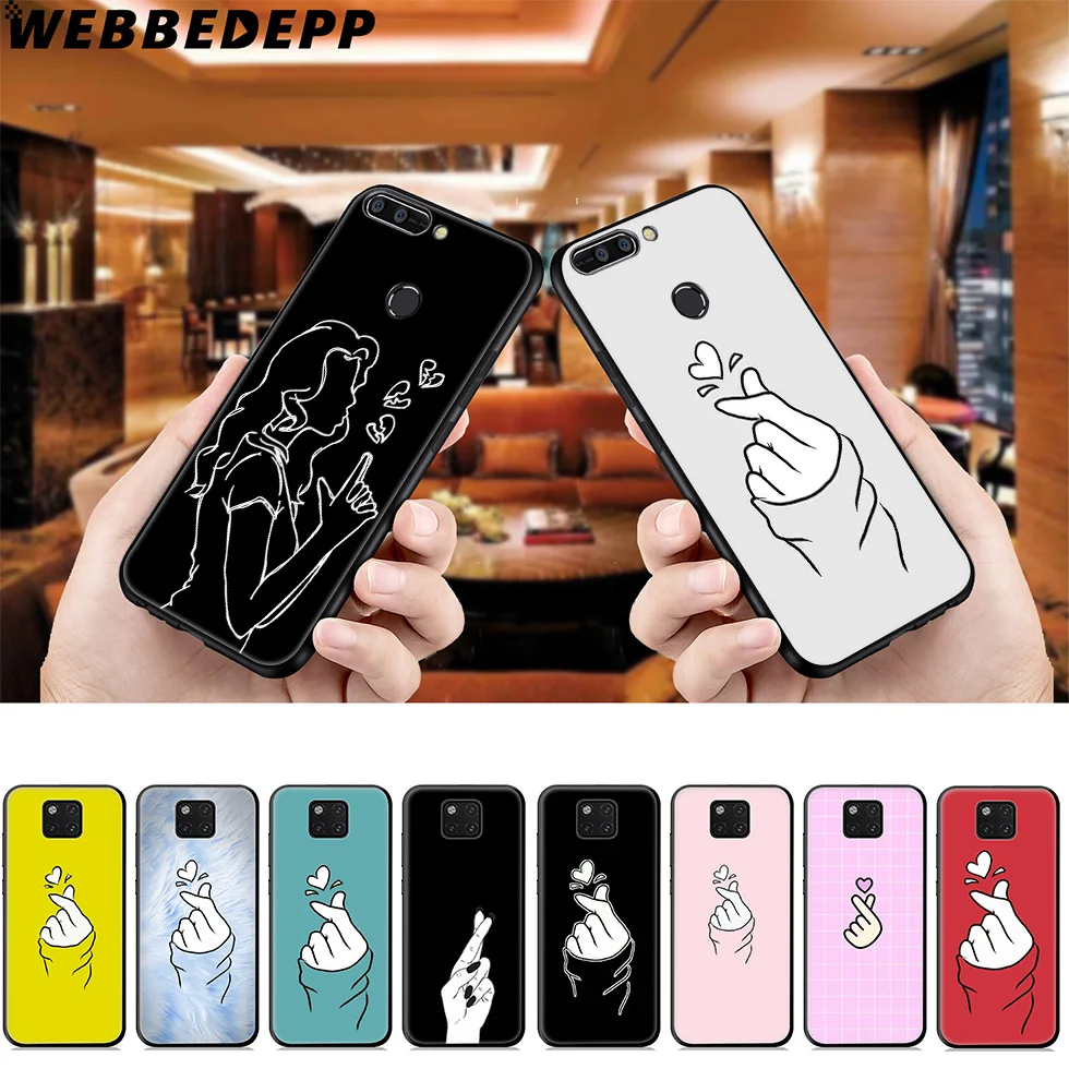 Мягкий чехол WEBBEDEPP Love on finger Kpop для Huawei Mate Honor 20 6A 7A 7C 7X 8 9 9X 10 View Lite Pro 30 |