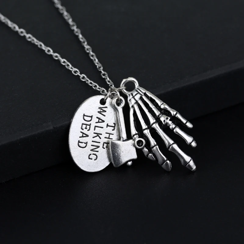 

The Walking Dead Necklace Movie Vampire Ax Grip Pendant Zombie Necklace Jewelry Gift For Man