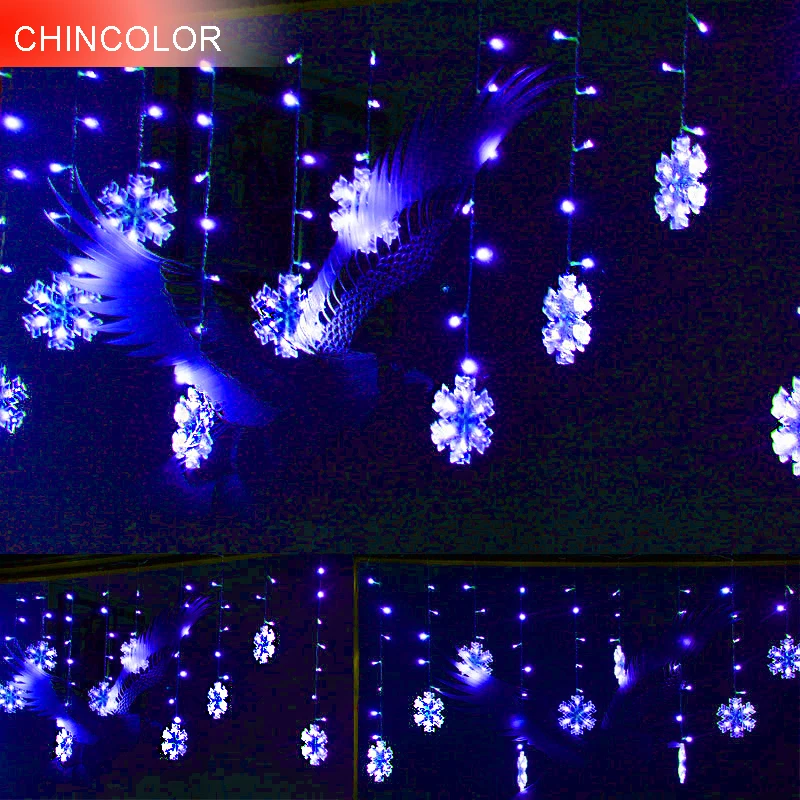 3M 132LEDS Holiday lights 17cm Snowflake modeling Led Light string EU