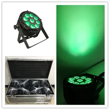 

8 pcs with flightcase waterproof Wash 9x10w RGBW 4-IN-1 LED Flat Par dmx outdoor par can lights for sale