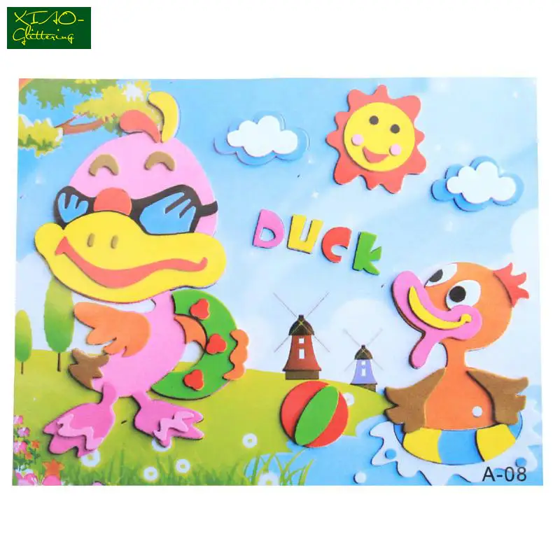 1pcsDIY Handmade 3D Eva Foam Puzzle Sticker kids baby Self-adhesive Crafts Toys Learning &amp Education 21cm*16cm | Игрушки и хобби