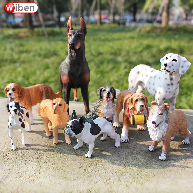 Wiben Pet dog Golden Retriever Saint Bernard Bulldog Dobermann модель животного Фигурки игрушек обучающие и