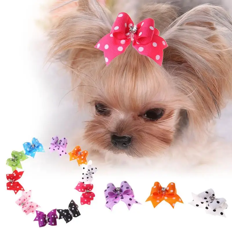 perro gato Tabpole 10 piezas accesorios para el pelo de mascotas para cachorro horquillas pelo de flores 