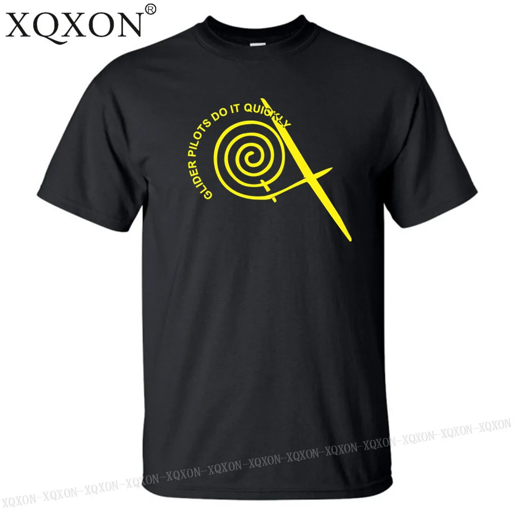 XQXON- хлопковая футболка Летняя Новинка с коротким рукавом планер пилоты сделать это быстро Футболка мужская футболка Топы K140