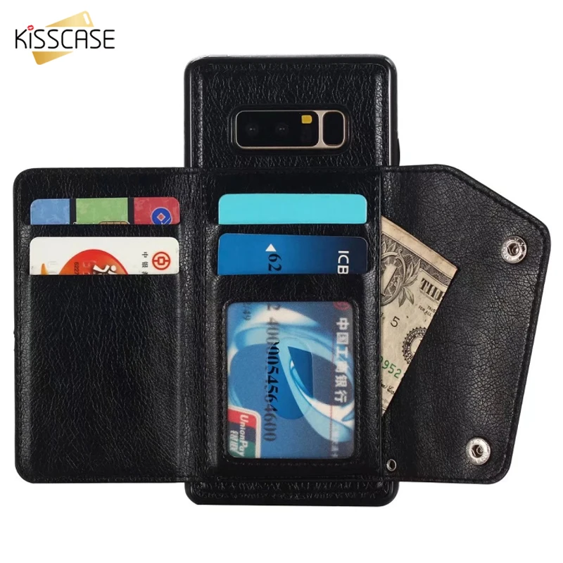 

KISSCASE Business Wallet Phone Cases For Samsung Galaxy Note 9 8 S7 S7 edge Case Card Slot Leather Coque For Samsung S8 S9 Plus