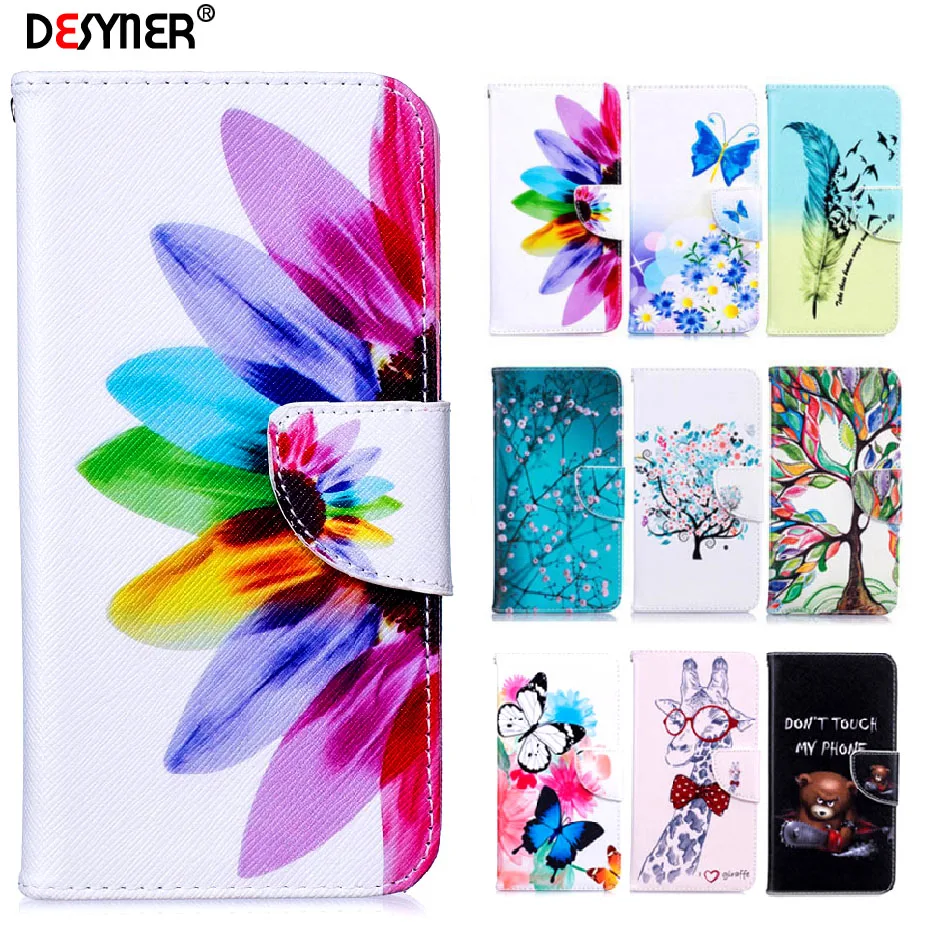 Чехол Desyner для iPhone 4, 4S, 5, 5S, 5C, SE, 6, 6 S, 7 Plus, Модный Магнитный Флип-кошелек из искусственной кожи с рисунком, чехол с подставкой и отделением для карт