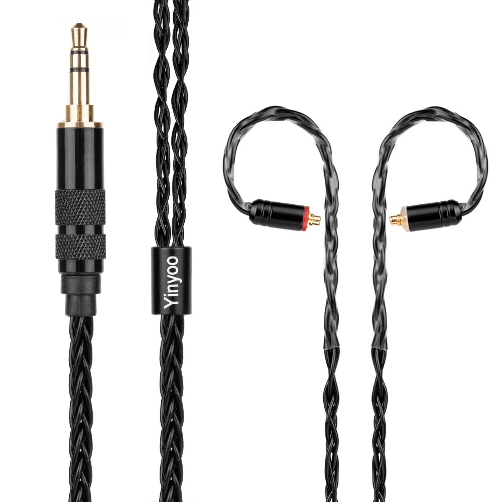 Yinyoo 8 Core Silver Plated Black Cable 2 5 3 5 4 4mm Balanced Cable With