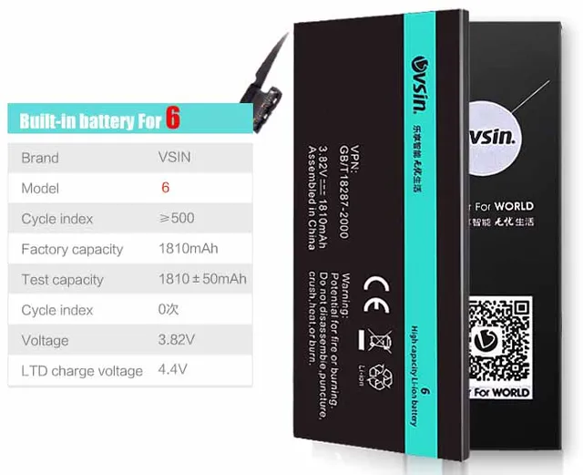 Buy for iPhone 6 battery 1810 mAh Li ion polymer