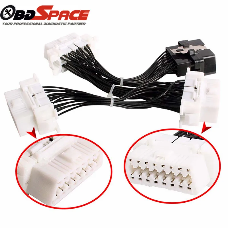 

2017 New Arrival OBDII OBD-II OBD 2 16Pin OBD2 16 Pin ELM327 Male To dual Female Extension Cable
