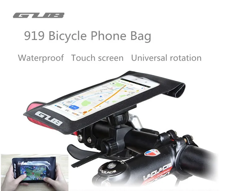 

GUB 919 Bicycle Phone Bag Case Waterproof Touch Screen Cycling MTB Mountain Bike Frame Front Tube Bag For 6 inch Mobile Phone