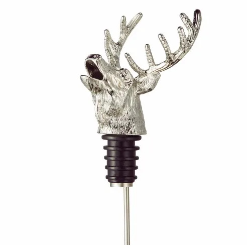 

WOWSHINE! High quality FDA passed food grade zinc alloy stag head 25pcs/lot wine pourer liquid bottle pourer send by Fedex
