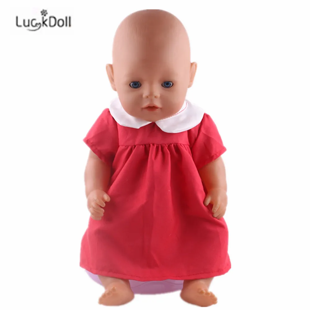 LUCKDOLL летнее платье подходит для 18 дюймов Американский 43 см детская кукла одежда