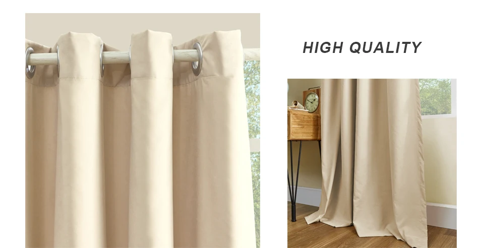 Двухслойные тепловые черные шторы с подкладкой из мягкой замши и белой толстой подкладкой для гостиной бежевые
