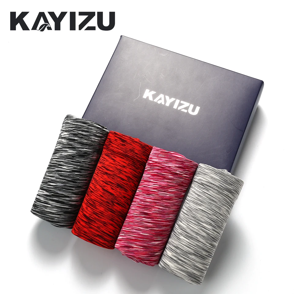 KAYIZU 4 шт./лот, мужское нижнее белье, дышащие мужские трусы, боксеры, шорты, мужские трусы, боксеры, удобное нижнее белье, много Cuecas