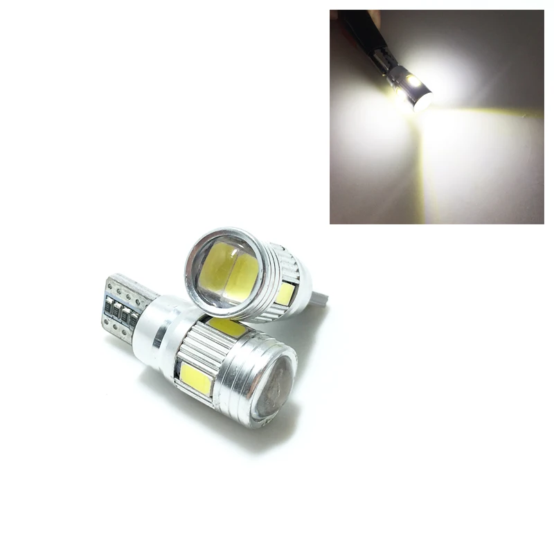 10 шт. автомобильные светодиодсветодиодный лампы T10 5630 SMD 6 LED W5W 12 В|projector lens|6 ledlight led