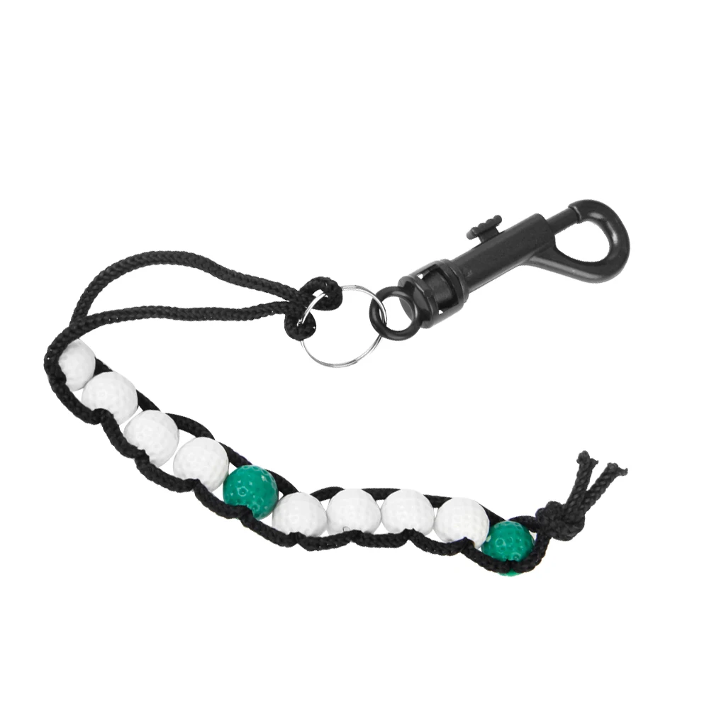 

Nylon Plastic New Green White Small Golf Beads Stroke Score Counter With Clip Keep Track