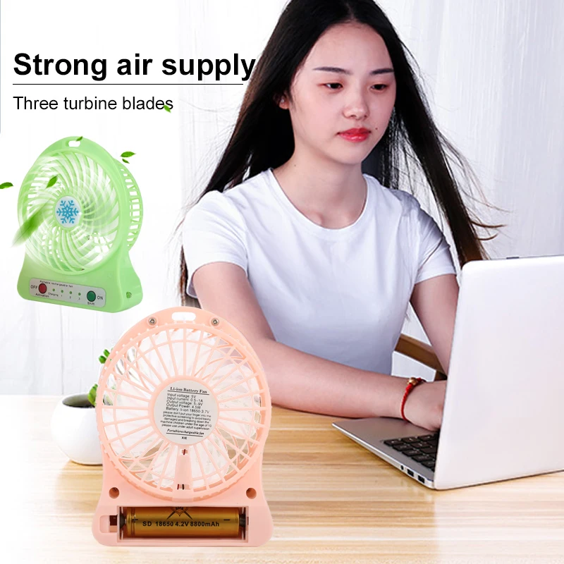 

2019 Drop Shpping Mute ABS+TPE Hpersonal Fan Portable Cute with Light Air Conditioning Travel Gift for Outdoor