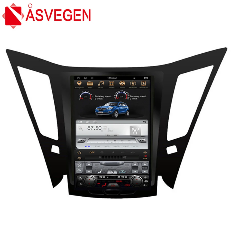 Flash Deal Asvegen Tesla 10.4 inch 2G+32G Vertical Screen Android 6.0 Car DVD GPS Audio Bluetooth Multimedia For Hyundai Sonata 2012-2018 0