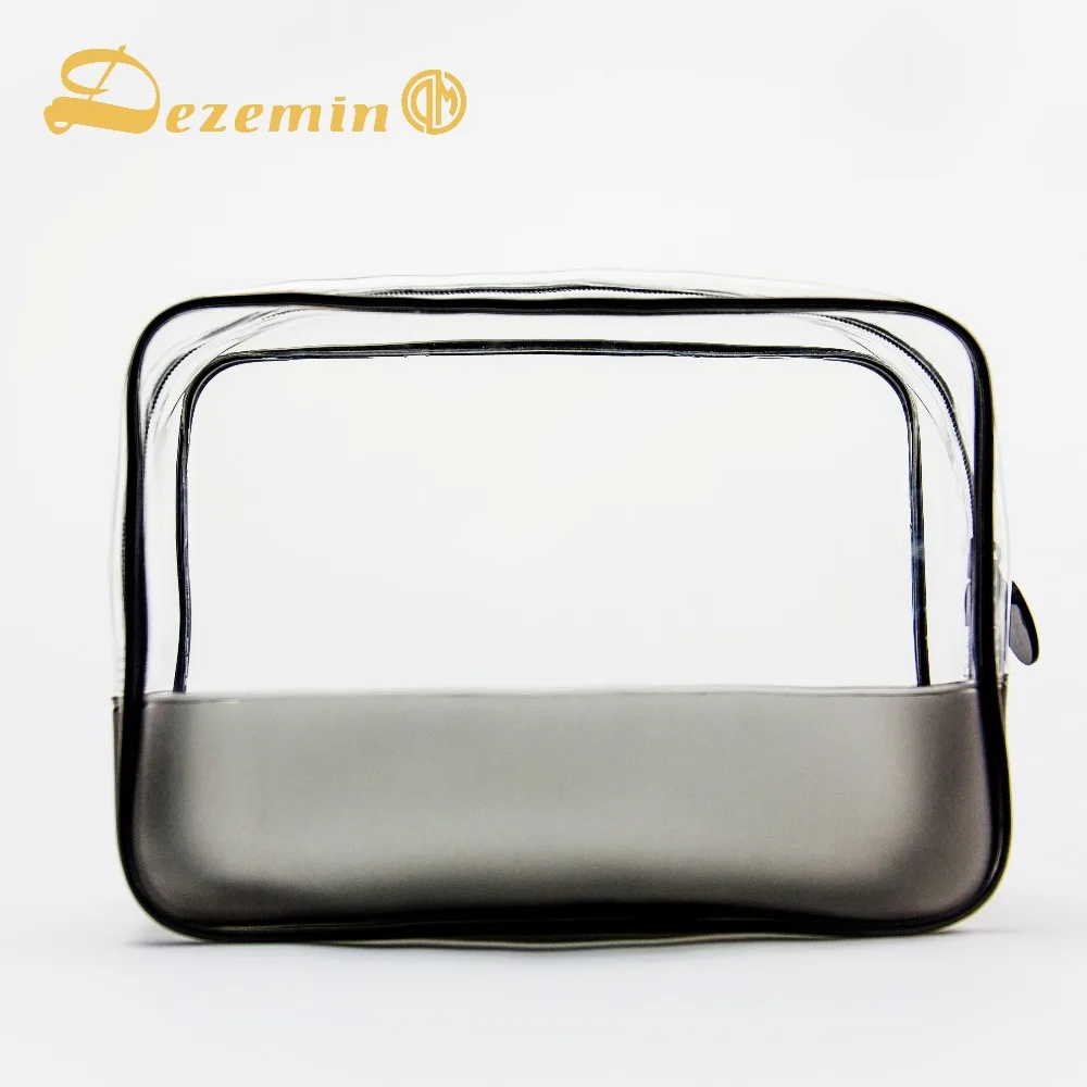 

DEZEMIN Cosmetic Bag Clear for Woman Makekup Pouch Organizer Dual Zipper Head