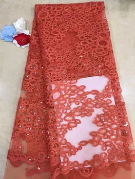 

stock 5yards/bag XC05 9-colors embroidered sequin luxury French style fabric is used for wedding dresses