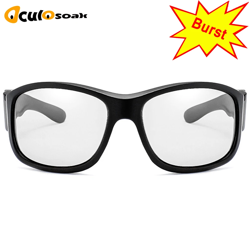 HD Photochromic Polarized Sunglasses Men Women Chameleon Discoloration Sun Glasses Square Driving Gafas Ciclismo with box