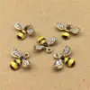 10pcs 14x18mm enamel bee charm for jewelry making cute earring pendant bracelet necklace charms diy design charms ► Photo 2/3