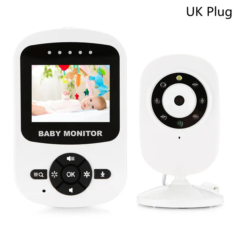 UK Plug 2,4 дюймов беспроводной видео цветной Детский Монитор Высокая детская няня камера безопасности ночное видение температурные мониторы - Цвет: UK Plug