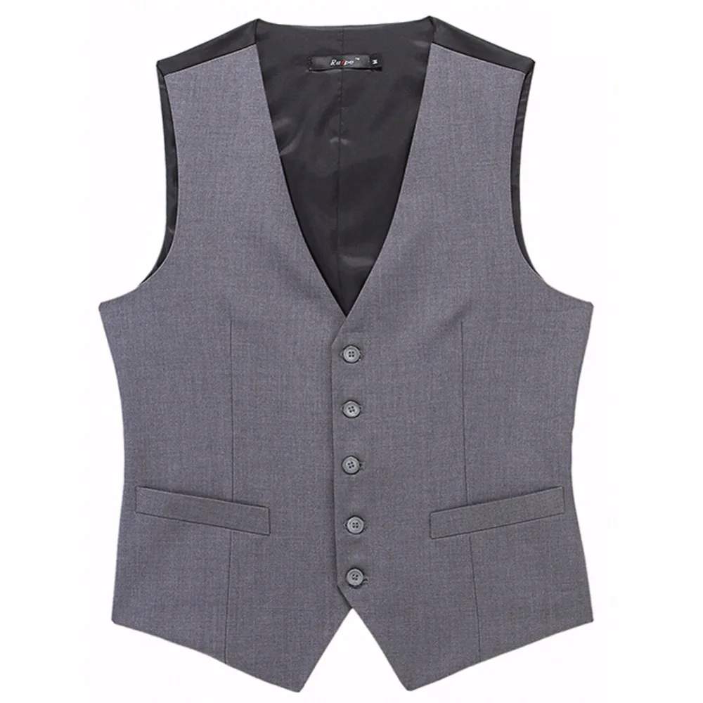 2018 Men Suit Vest Classic V Collar Slim Fit Wedding Waistcoat Mens