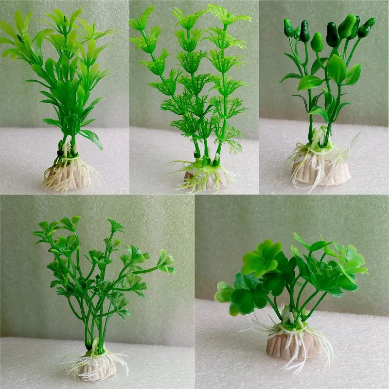 Подводный Пластик Керамические искусственные водные растения украшения аквариума воды травы ландшафтное украшение