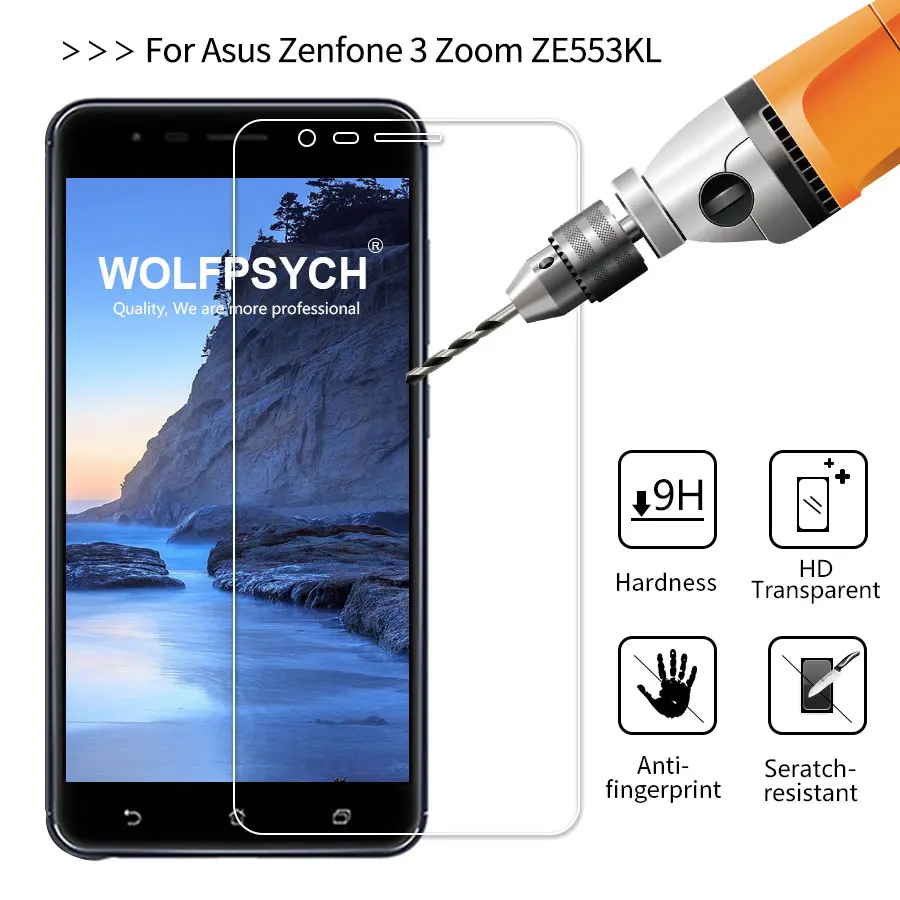 

wolfPsych Tempered Glass for Asus Zenfone 3 Zoom ZE553KL 2.5D Screen Protector Film for Zenfone 3 Zoom ZE553KL Glass Protector